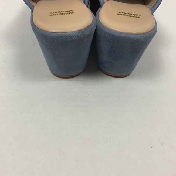 Blue Suede Platform wedge sandal Size 71/2 Medium - Picture 3 of 6